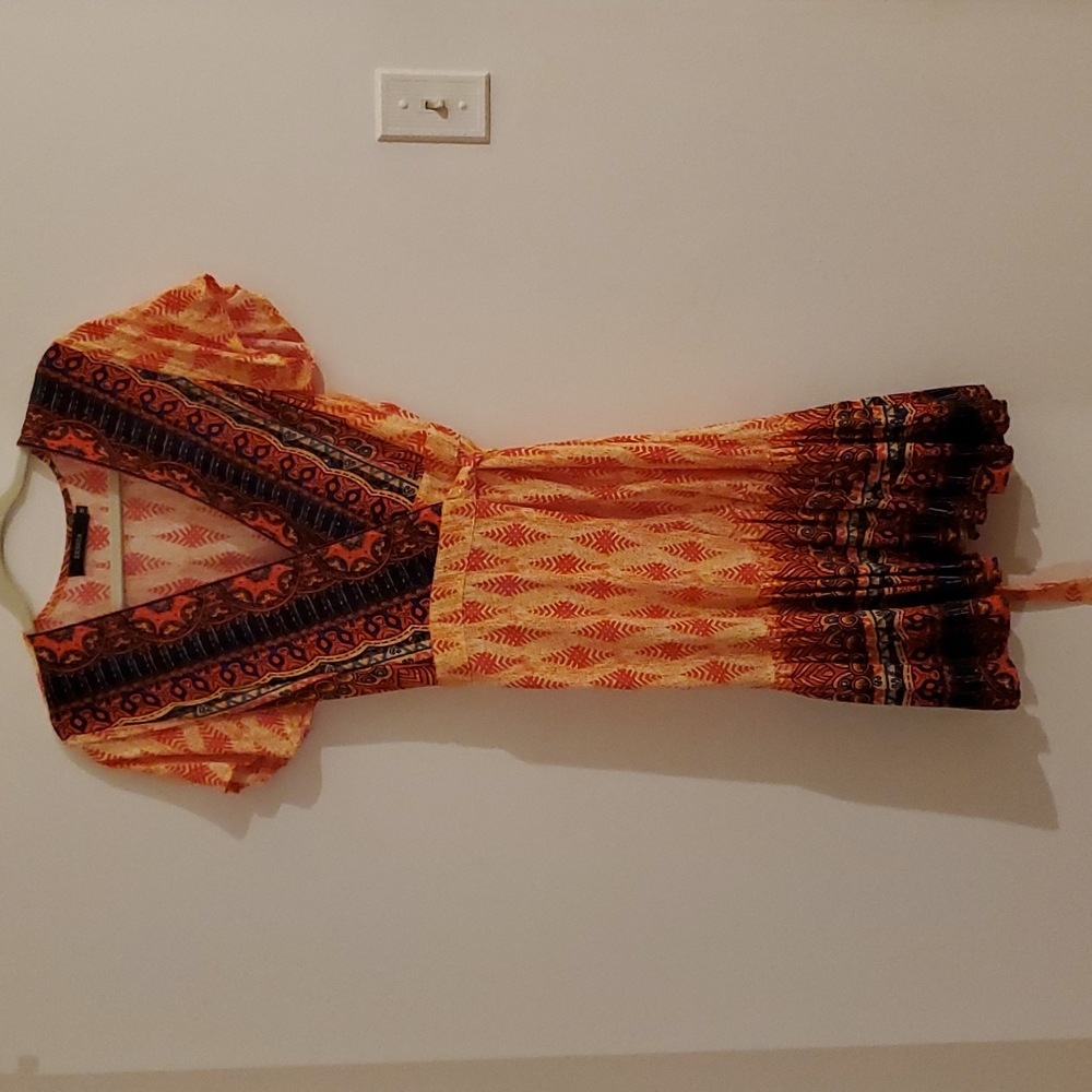 Tribal print wrap style dress
